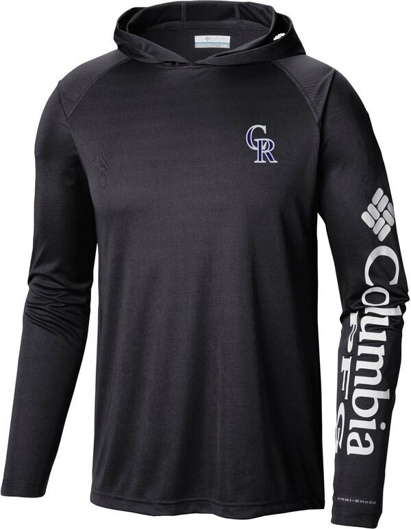 コロンビア メンズ アウター パーカー・スウェット Columbia Mens Colorado Rockies Black Tackle Pullover Hoodie NoColor ブラック