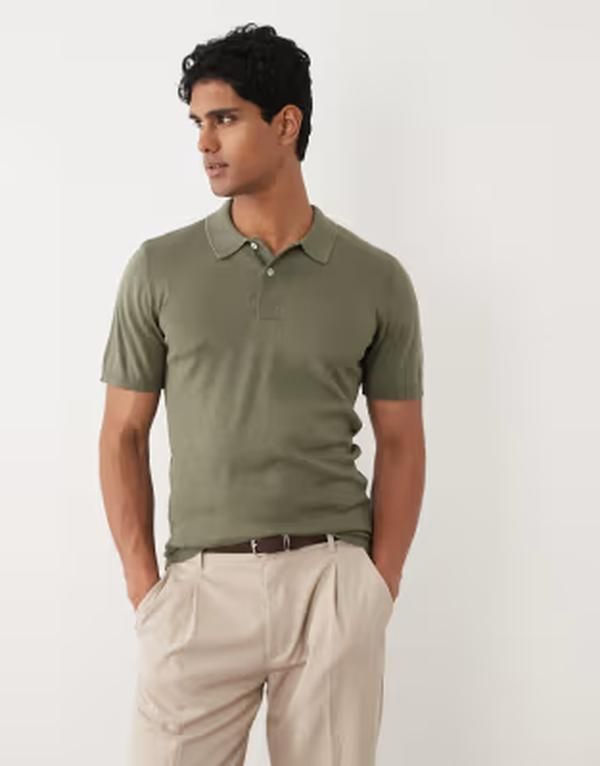ブレンド メンズ トップス ポロシャツ レギュラーフィット コットン ニット BLEND cotton mix knitted regular fit polo GREEN グリーン