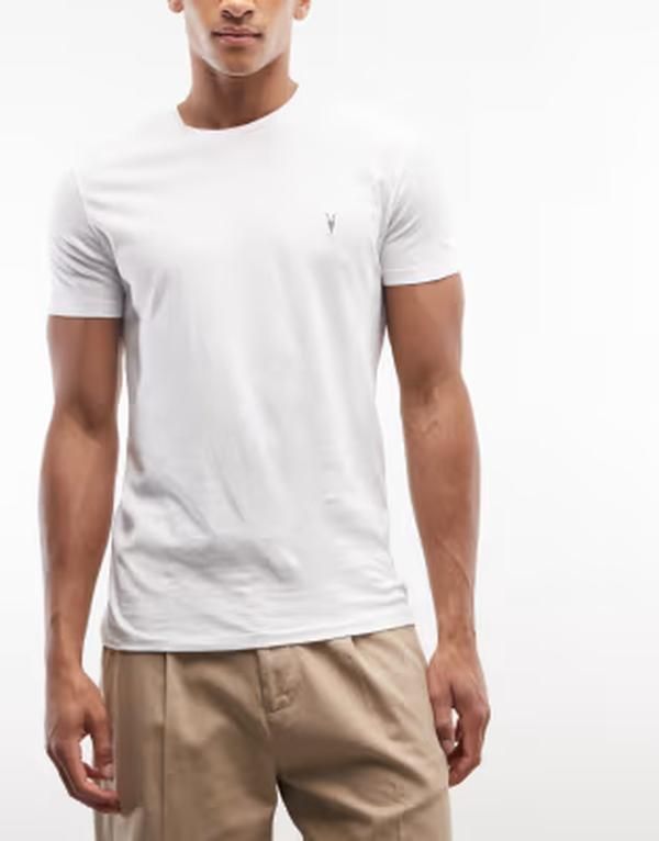 オールセインツ メンズ トップス Tシャツ ロゴ AllSaints Tonic 3 pack short sleeve logo Tshirt white and Graywhitegreen ホワ 31,070円