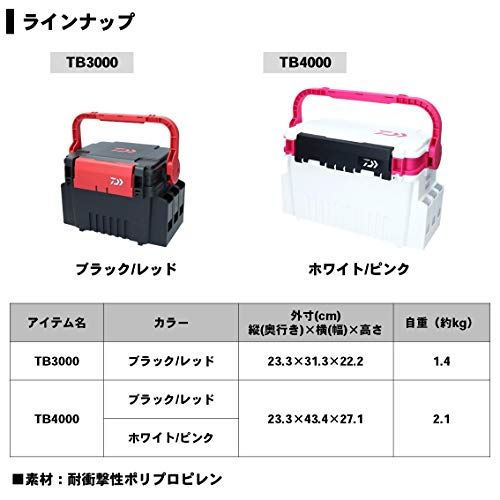 【新品】ダイワ(DAIWA) タックルボックス TB3000/4000/5000/7000/9000 ブラック/レッド ブラック/グリーン 各種 8cf4aada