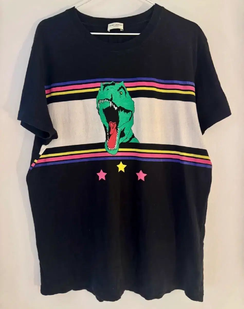 Saint Laurent サンローラン ティラノ 恐竜 ティラノ プリンティング 半袖Tシャツ L