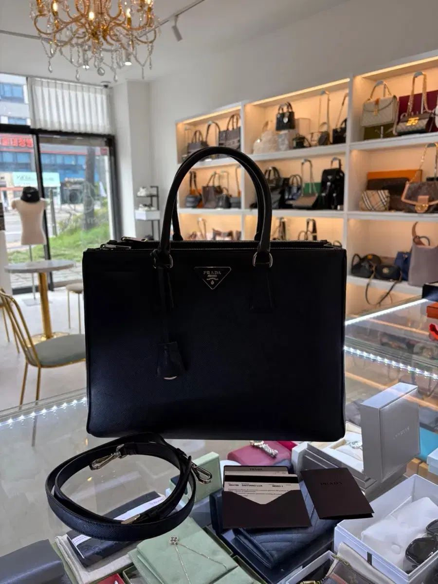 正規品 PRADA プラダ サフィアーノ バッグ large ラージ シルバー