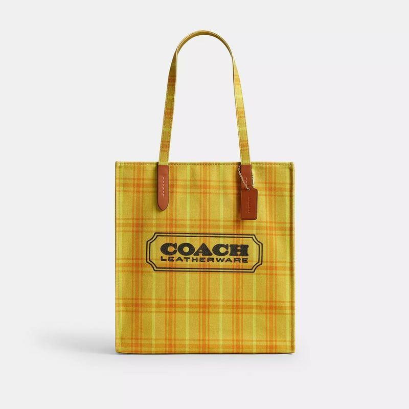 ?コーチ COACH　キャンバス トート バッグ・プラッド プリント　CDW61 IMYU0