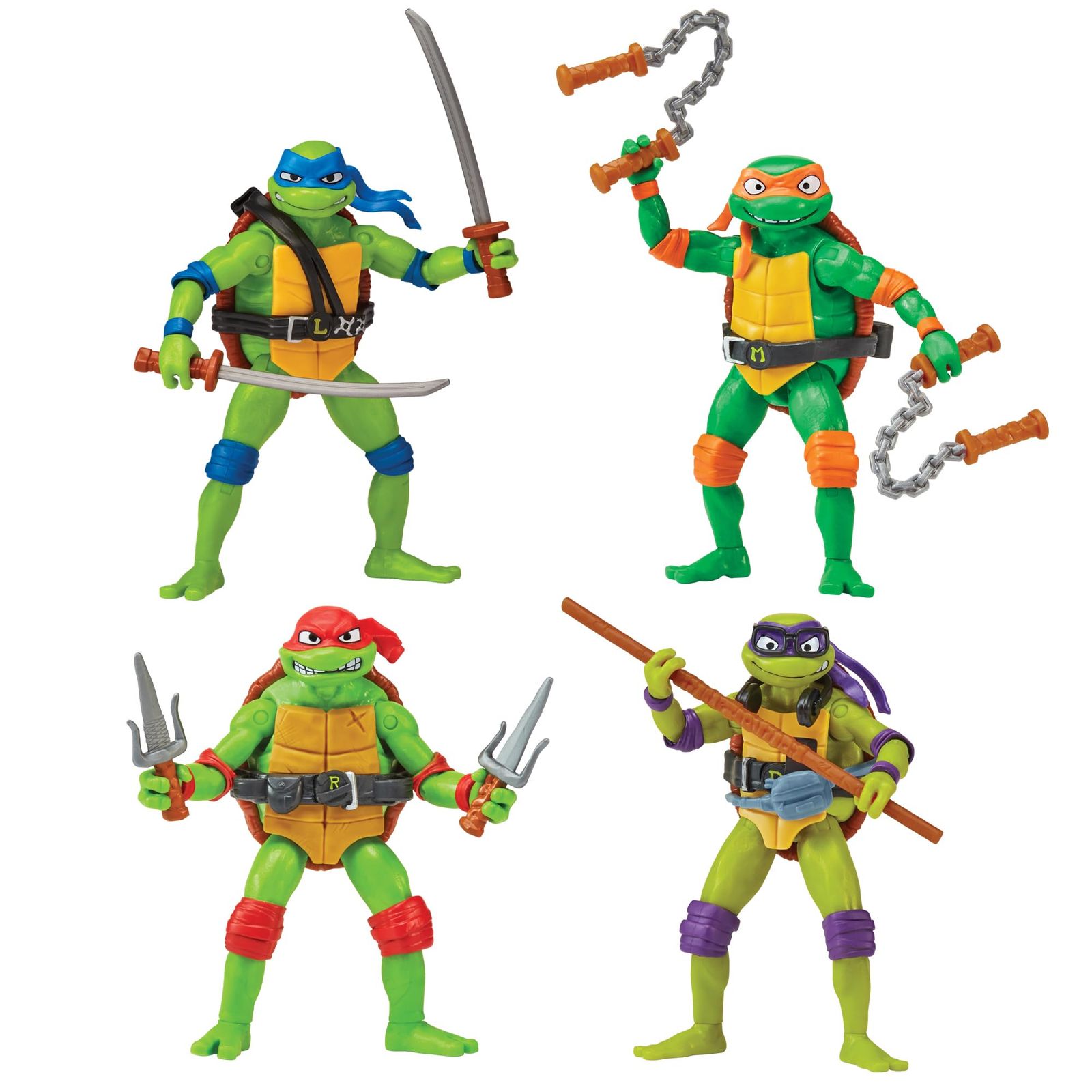 新品 Playmates Toys ティーンエイジ・ミュータント・ニンジャ・タートルズ ミュータントメイヘム ベーシックフィギュア タートル 4個パック