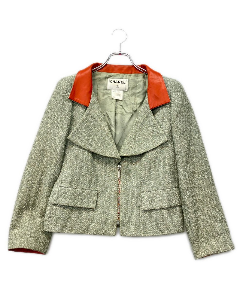 訳あり シャネル ツイード ジップアップ ジャケット P17511V09914 レディース SIZE 40 (M) CHANEL