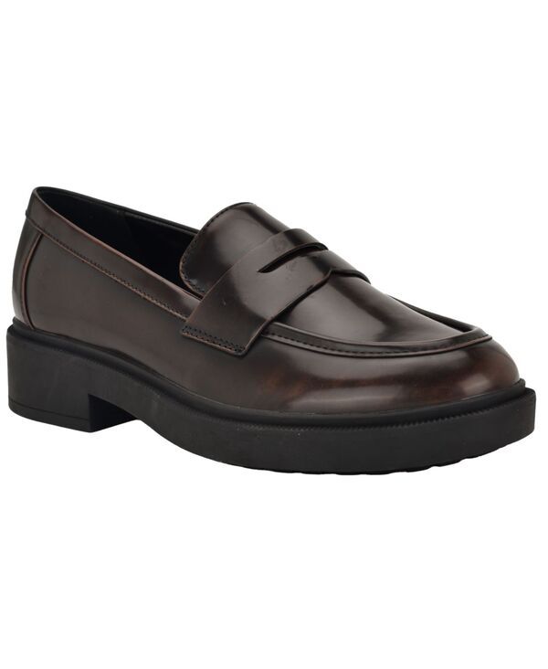 カルバンクライン レディース シューズ パンプス ローファー Calvin Klein Womens Otinyalmond Toe Penny Loafers Dark Brown ブラウン