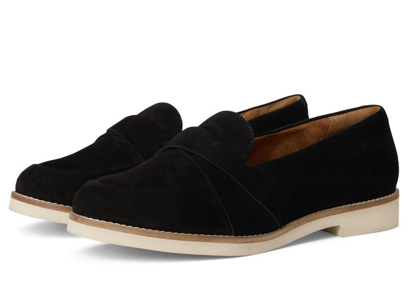 ソフトウォーク レディース シューズ スリッポン・ローファー SoftWalk Walsh Black Suede ブラック