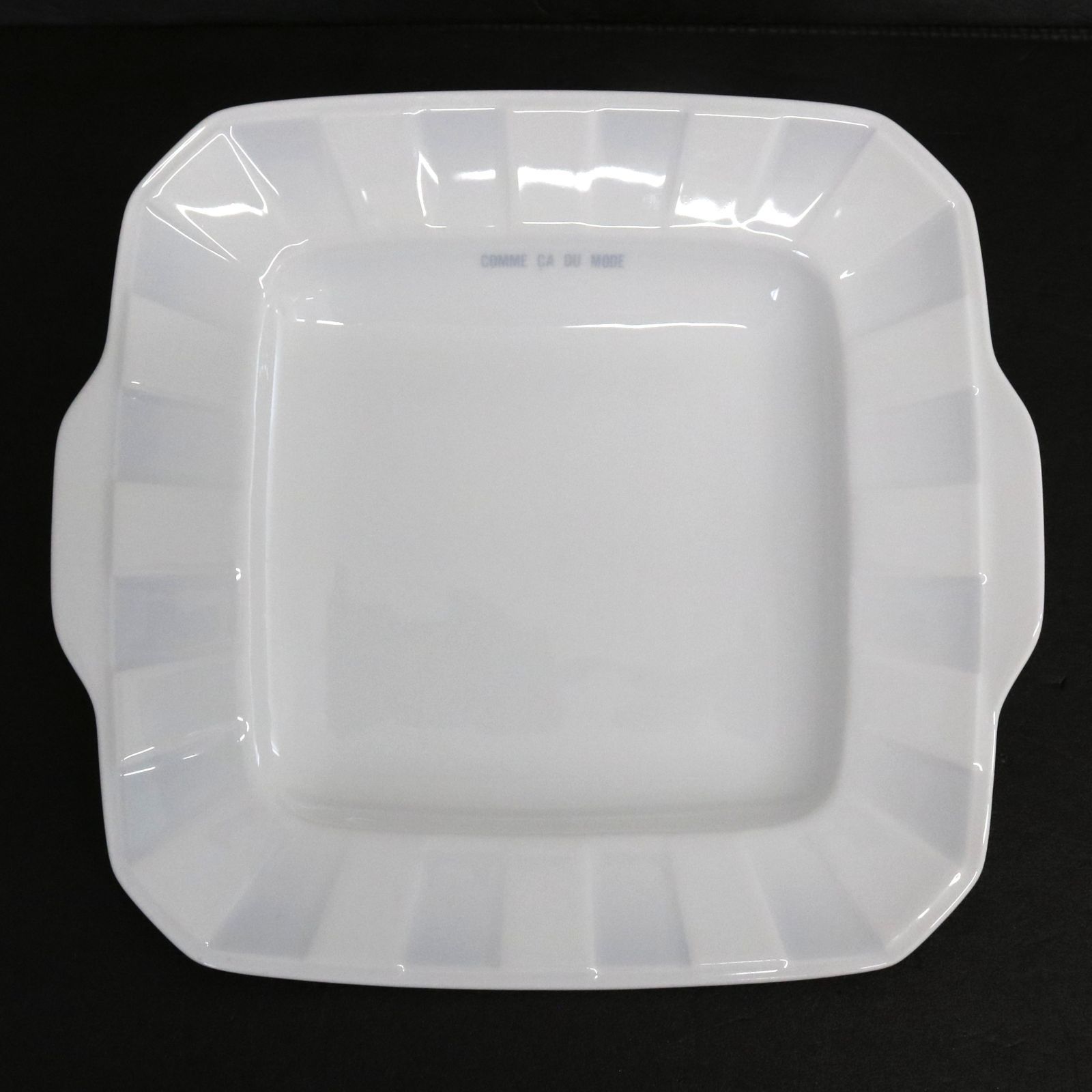 NA]コムサ 27㎝×24㎝ 816g プレート スクエア 大皿 角皿 四角 ホワイト
