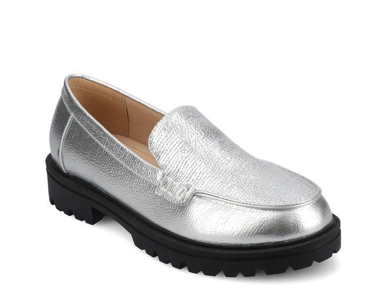 ジャーニー レディース シューズ スリッポン・ローファー Journee Erika Loafer Silver Metallic シルバー