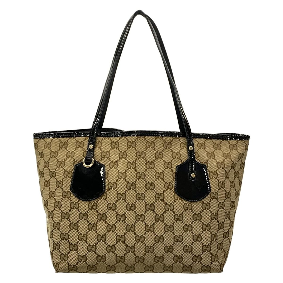 GUCCI(グッチ) トートバッグ GG柄 211976 ダークブラウン×ベージュ×黒 レザー 32,110円