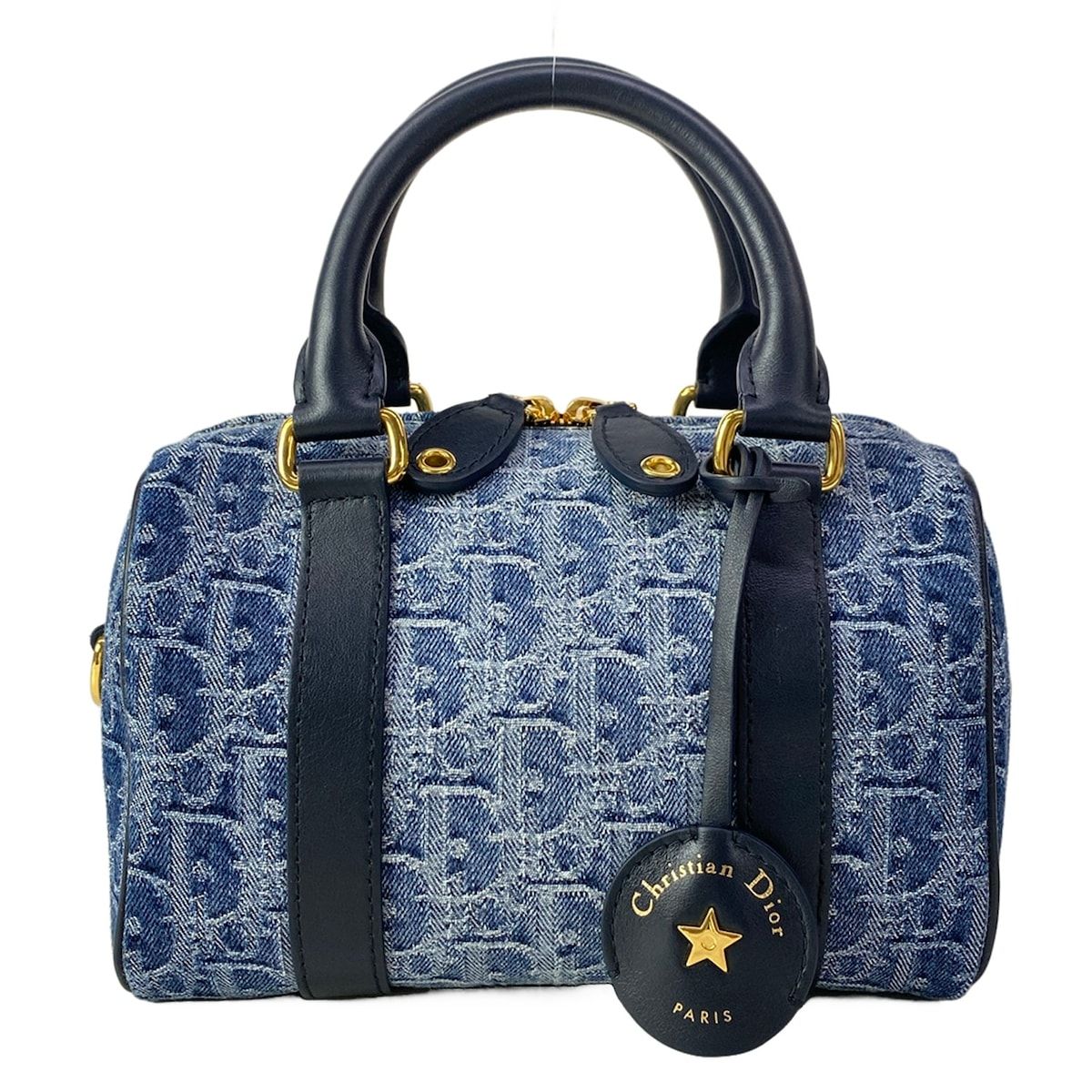 DIOR/ChristianDior(ディオール/クリスチャンディオール) ハンドバッグ美品 グルーヴ20 ブルー×ダークネイビー オブリーク/スター レザー 219,800円