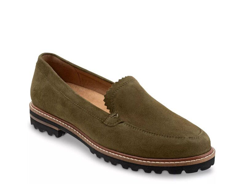 トロッターズ レディース シューズ スリッポン・ローファー Trotters Fayth Loafer Olive Suede オリーブ