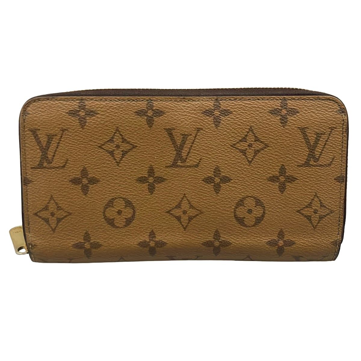 LOUIS VUITTON(ルイヴィトン) 長財布 モノグラムリバース美品 ジッピーウォレット M82444 ノワールブロン
