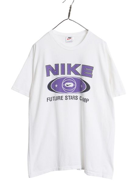 90s USA製 ナイキ 両面 プリント 半袖 Tシャツ メンズ L / オールド バスケ スウッシュ グラフィック カットソー ヘビーウェイト コットン