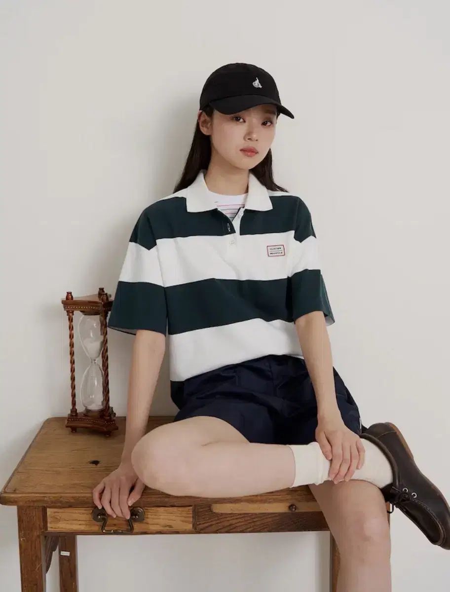 ビーンポール X ハンター 半袖 オーバーサイズ ラグビー Tシャツ グリーン