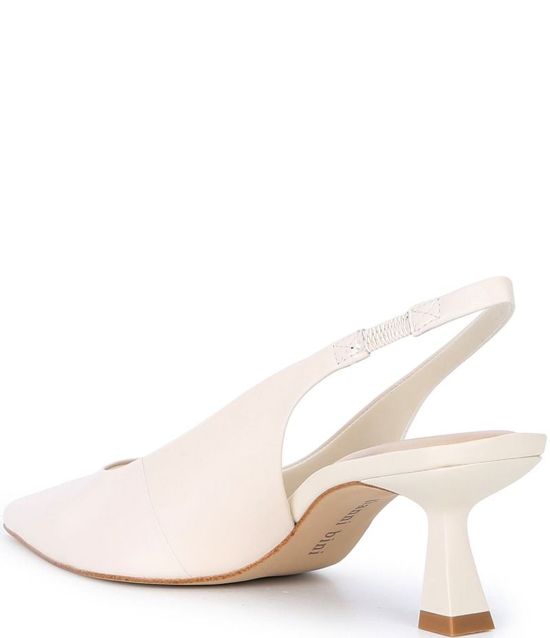 ジャンビニ レディース シューズ ヒール レザー Gianni Bini Wandah Leather Slingback Pumps Sweet Cream クリーム