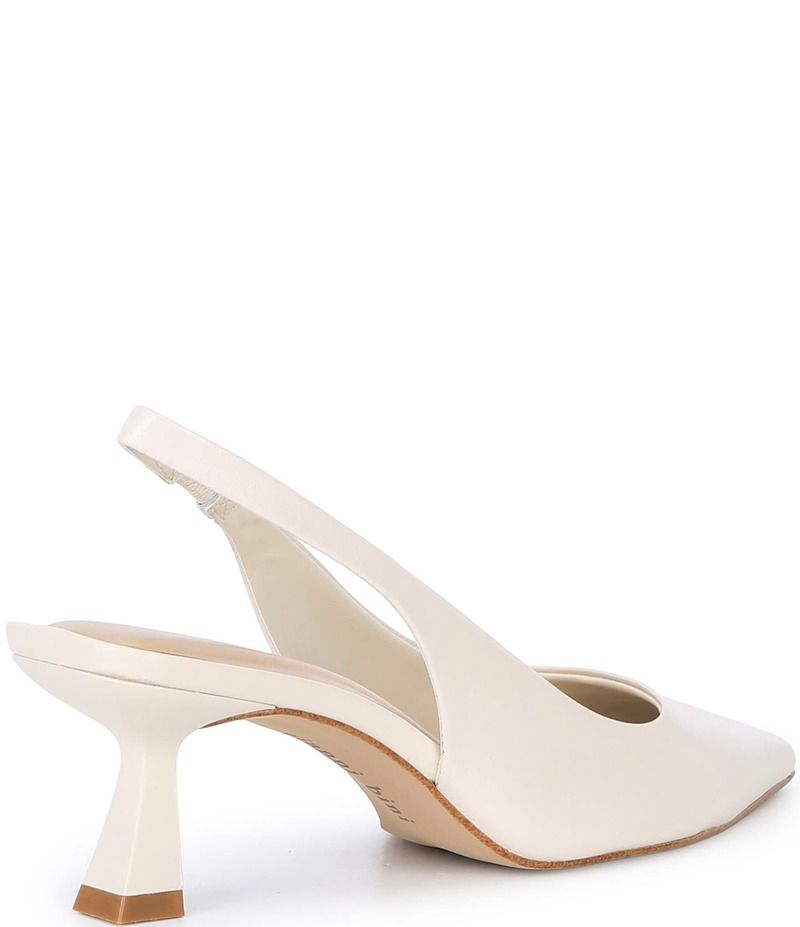 ジャンビニ レディース シューズ ヒール レザー Gianni Bini Wandah Leather Slingback Pumps Sweet Cream クリーム