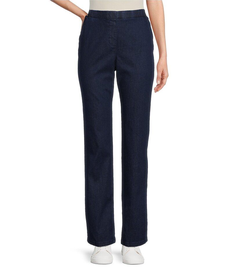 アリソン デイリー レディース ボトムス デニムパンツ ストレート プチ パンツ デニム Allison Daley Petite Size Straight Leg Stretch Denim El