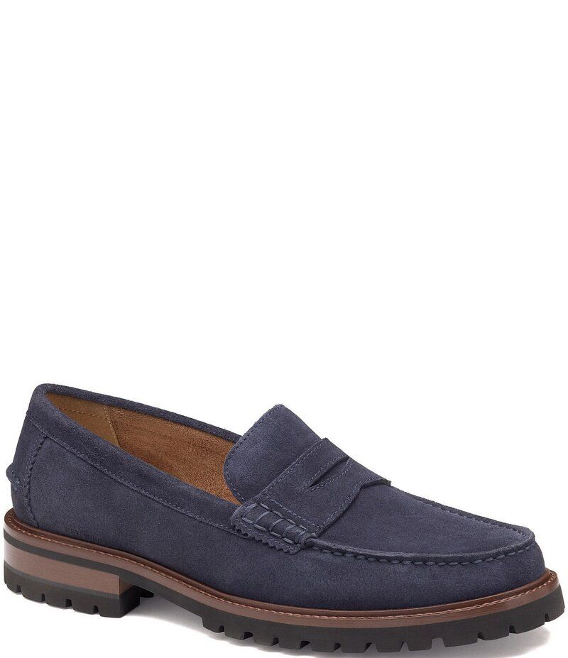 ジョンストンアンドマーフィー メンズ シューズ スリッポン・ローファー スエード ローファー Johnston Murphy Mens Collier Suede Penny Loafers Navy