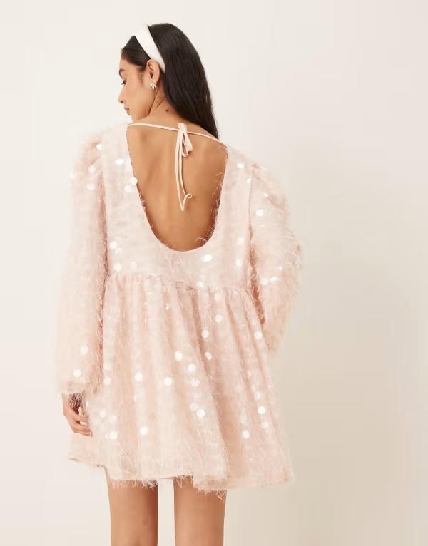 シスタージュン レディース トップス ワンピース オープンバック ミニワンピース ミニ Tシャツ スパンコール Sister Jane Teese open back sequin mini dres