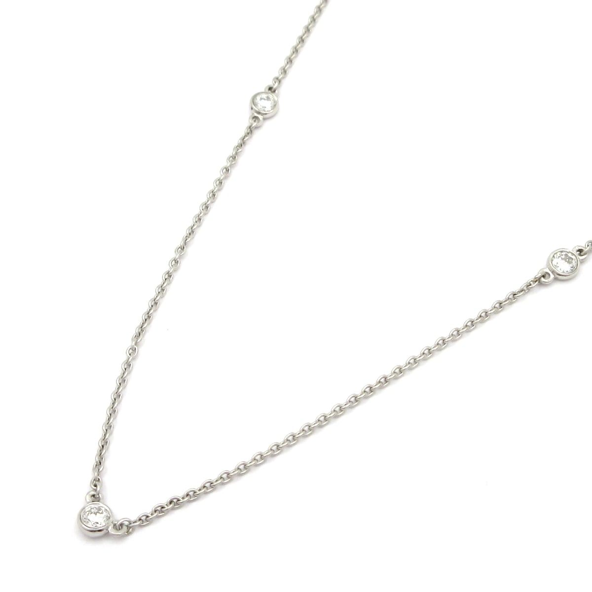 TIFFANY&Co.(ティファニー) ネックレス美品 バイザヤード Pt950×ダイヤモンド 3Pダイヤ/1P約0.07カラット