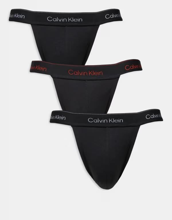 カルバンクライン メンズ アンダーウェア ボクサーパンツ コットン ロゴ Calvin Klein Icon Cotton Stretch 3 pack jock straps with colore