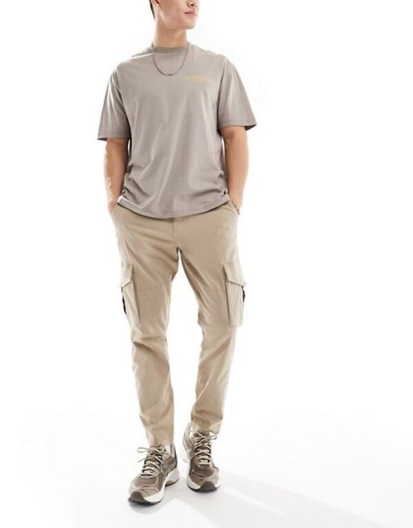 オンリーアンドサンズ メンズ ボトムス カジュアルパンツ スリムフィット カーゴパンツ パンツ Only Sons slim fit cargo pants Crockery ベージュ