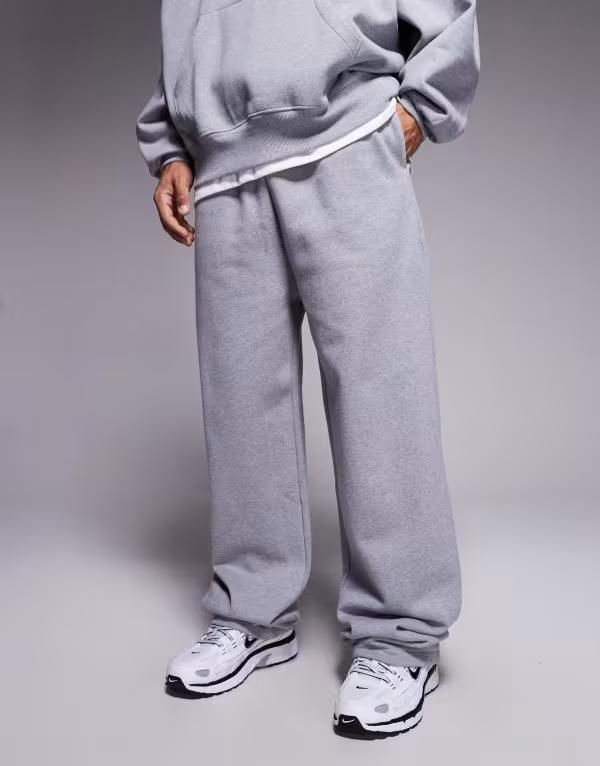 エイソス メンズ ボトムス カジュアルパンツ ワイドレッグ パンツ スウェットパンツ ASOS DESIGN premium heavyweight wide leg sweatpants in 40