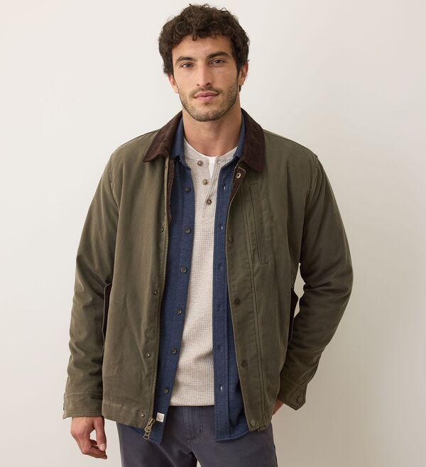マリーン レイヤー メンズ アウター ジャケット・ブルゾン Marine Layer Mens Weston Wax Canvas Barn Jacket Olive オリーブ 45,480円