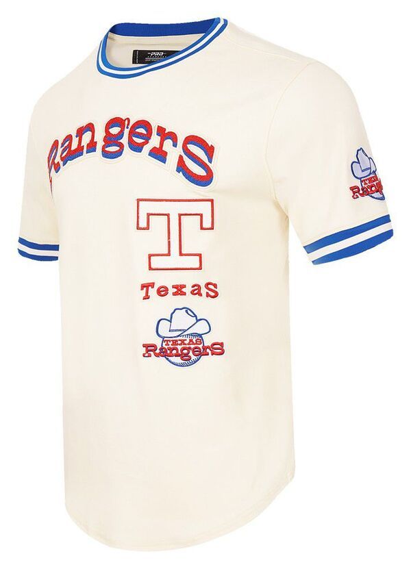 プロスタンダード メンズ トップス Tシャツ ニット Pro Standard Mens Texas Rangers Retro Double KnitShirt Cream クリーム