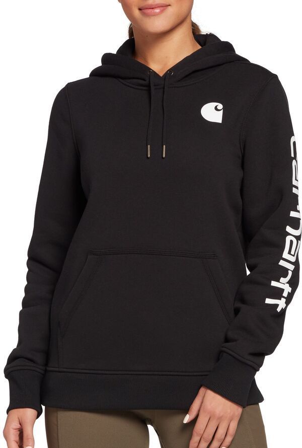 カーハート レディース アウター パーカー・スウェット グラフィック Carhartt Womens Clarksburgraphic Sleeve Hoodie Black ブラック