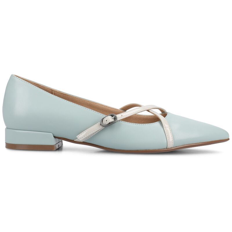 ジャーニー レディース シューズ サンダル ヒール Journee Camby Pointed Toe Covered Block Heel Womens Dress Flats Patent Bla