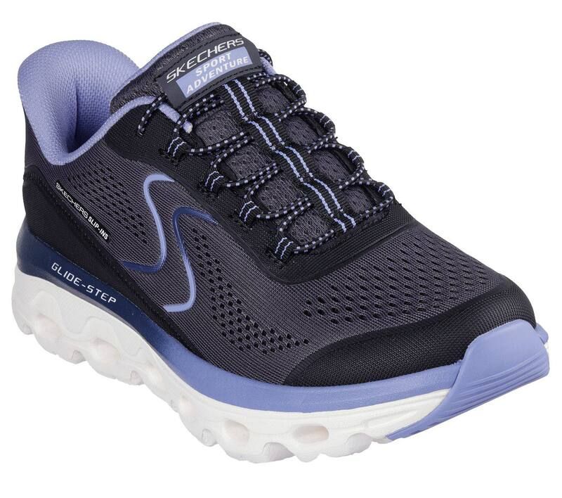 スケッチャーズ レディース シューズ サンダル スニーカー Skechers Hands Free Slipins GlideStep Sole Womensneakers Black Blue ブラ