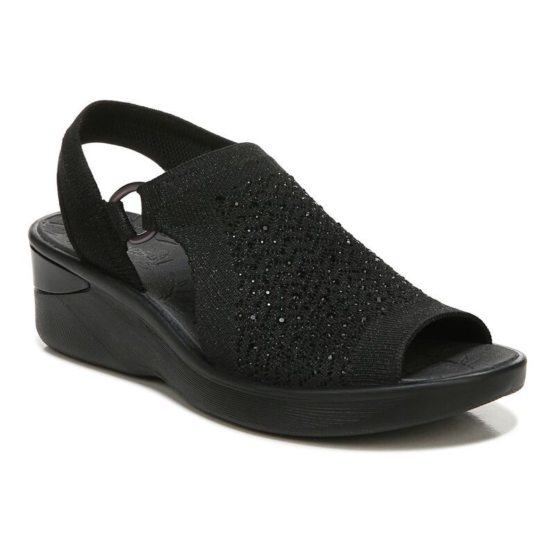 ビジーズ レディース シューズ サンダル Bzeestar Bright Womens Rhinestone Wedges Black ブラック