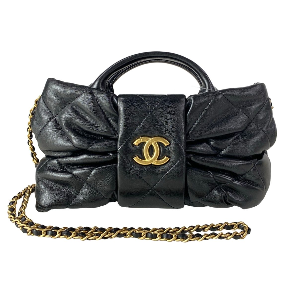 CHANEL(シャネル) ハンドバッグ ミニボウ バッグ AS5849 黒 2way/ココマーク/ゴールド金具 ラムスキン