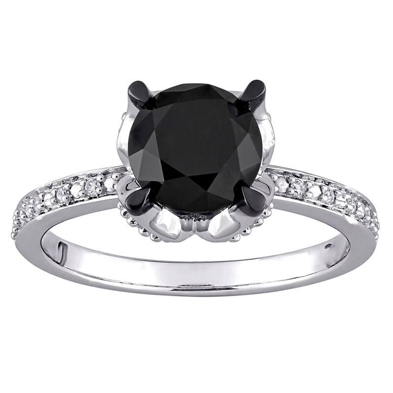 ステラ グレース レディース アクセサリー リング Stella Grace 14k White Gold 2 CaratW Black White Diamond Solitairengagemen