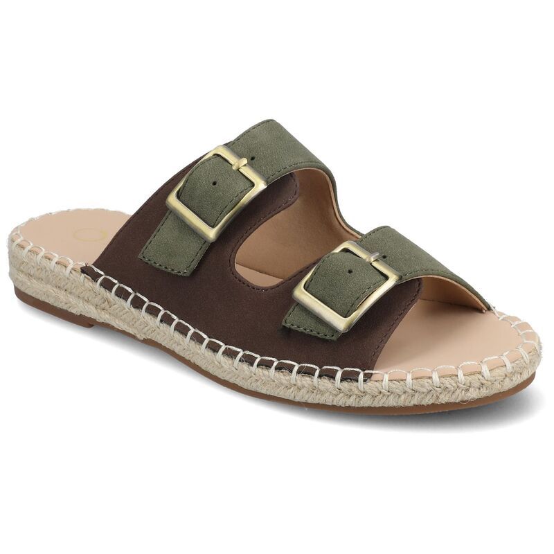 ジャーニー レディース シューズ サンダル Journee Womens Tresah Double Strap Espadrille Sandals Olive オリーブ