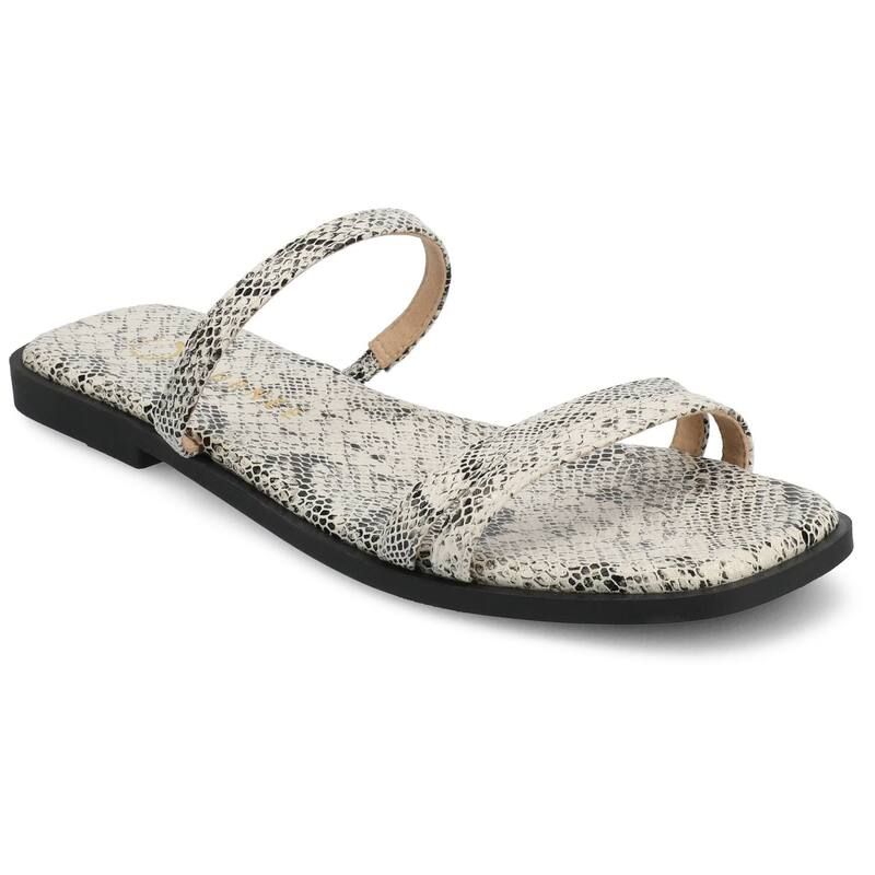 ジュルネ コレクション レディース シューズ サンダル Journee Collection Womens Multi Strap Slide On Flat Sandalsnake マルチカラー