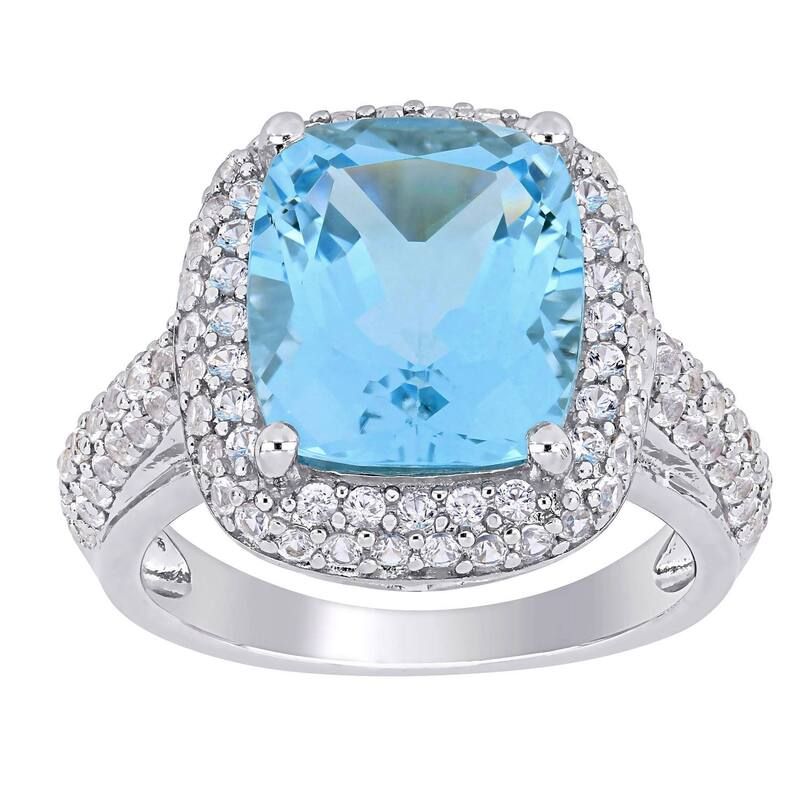 ステラ グレース レディース アクセサリー リング Stella Grace Sterling Silver Sky Blue Topaz LabCreated White Sapphire Doub