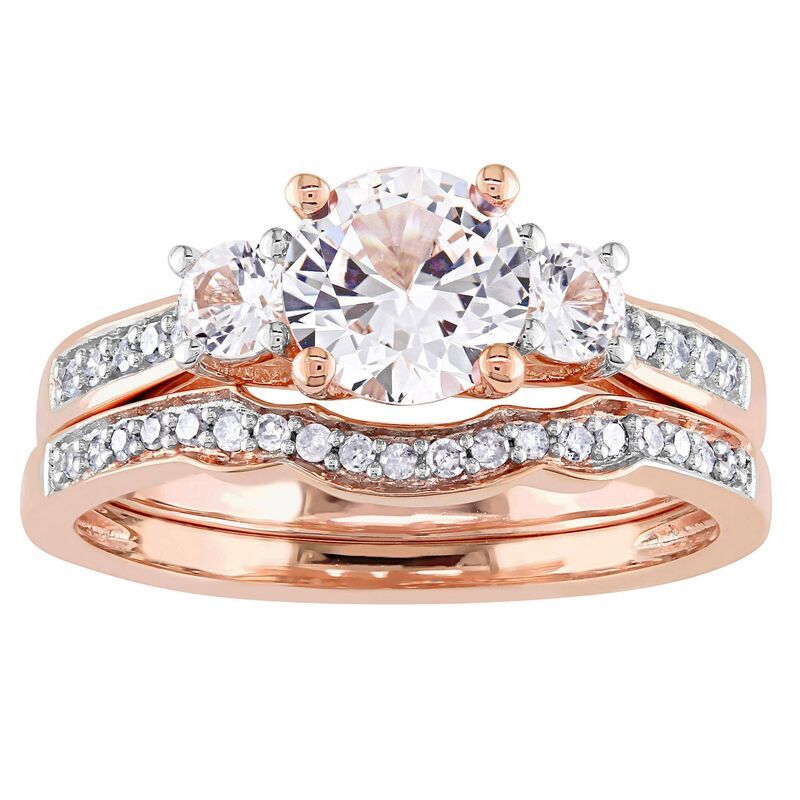 ステラ グレース レディース アクセサリー リング Stella Grace 10k Rose Gold LabCreated White Sapphire 18 CaratW Diamond Bri