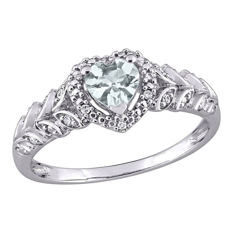 ステラ グレース レディース アクセサリー リング Stella Grace 10K White Gold Aquamarine Diamond Accent Ring 10k Whgold ホワイト