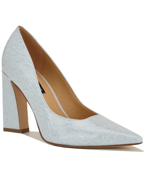 ナインウェスト レディース シューズ パンプス ヒール Nine West Womens Tamantapered Block Heel Pumps Light Blue Croco Patent ブ
