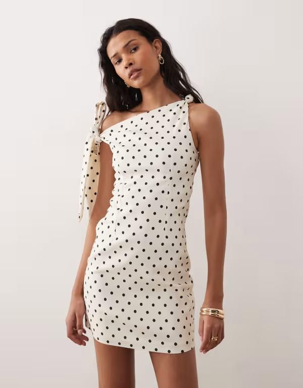 キスザスカイ レディース トップス ワンピース ドット柄 ドット ミニ Kiss The Sky off the shoulder polka dot mini dress WHITE ホワイト