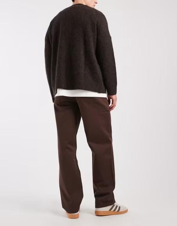 エイソス メンズ ボトムス カジュアルパンツ ASOS DESIGN baggy pants with pocket detailing BROWN ブラウン エイソス メンズ ボトムス カジュアルパンツ ASOS DESIGN baggy pants with pocket detailing BROWN ブラウン