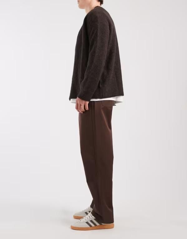 エイソス メンズ ボトムス カジュアルパンツ ASOS DESIGN baggy pants with pocket detailing BROWN ブラウン エイソス メンズ ボトムス カジュアルパンツ ASOS DESIGN baggy pants with pocket detailing BROWN ブラウン
