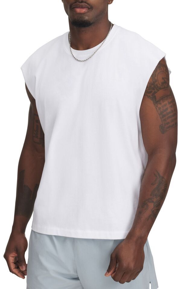 アンダーアーマー メンズ トップス タンクトップ コットン Under Armour Mens Icon Heavyweight Cotton Tank Top WhiteWhite ホワイト