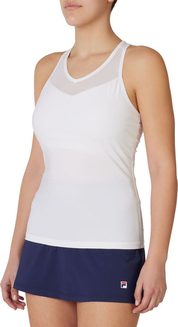 フィラ レディース トップス タンクトップ メッシュ FILA Womens Essentials Mesh Tank Tops White ホワイト