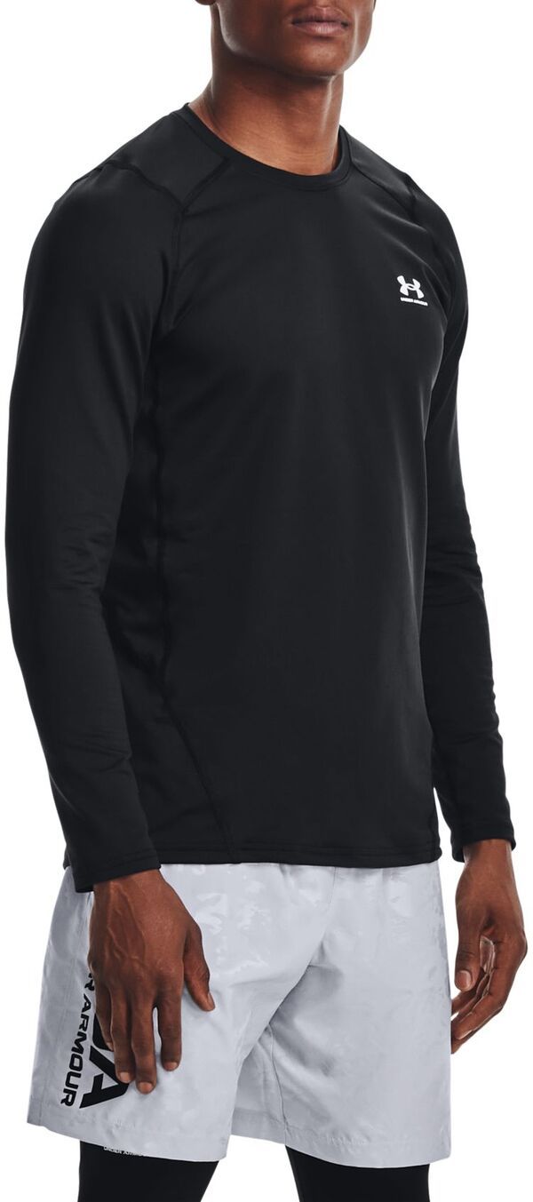 アンダーアーマー メンズ トップス シャツ Under Armour Mens ColdGearmour Fitted Crew BlackWhite ホワイト