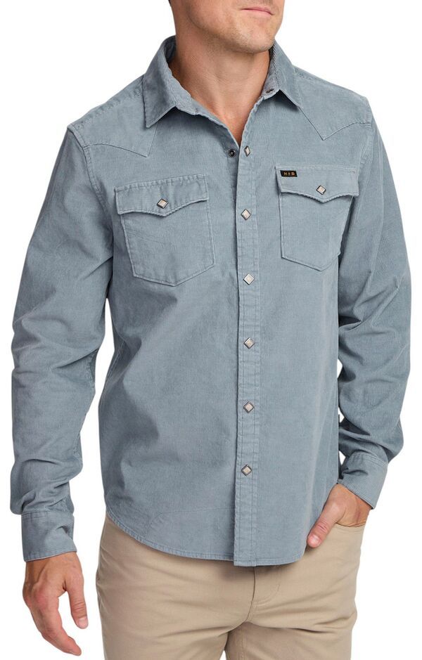 ハウラーブラザーズ メンズ トップス シャツ コーデュロイ Howler Brothers Mens Banning Corduroy Snapshirt Iron Blue ブルー