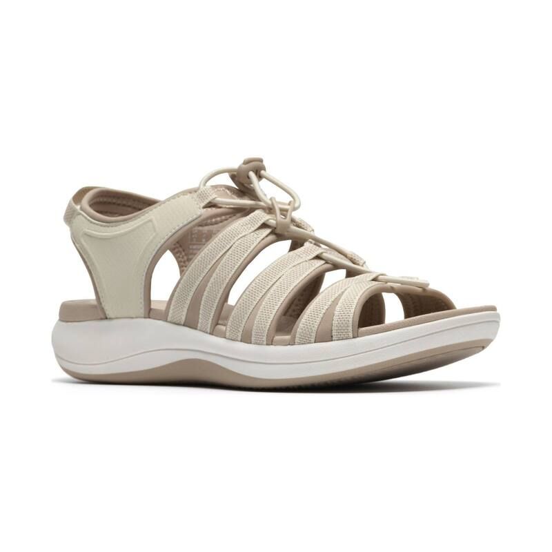 クラークス レディース シューズ サンダル Clarks Cloudsteppers Mira Mabel Womenstrappy Sport Sandals Cream Textile クリーム
